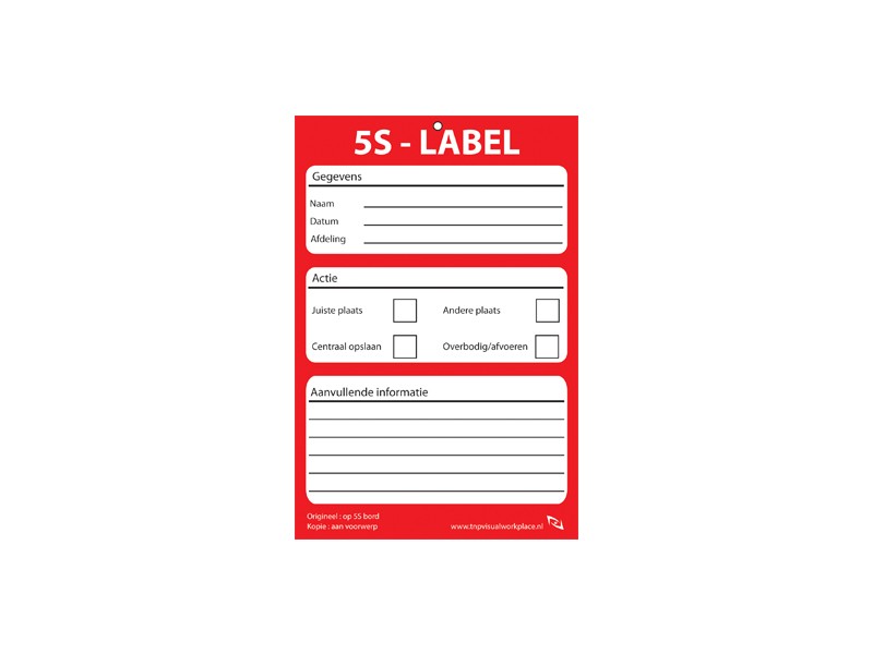 5S labels (5S tags) - Visual Workplace B.V.