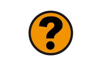 Vraagteken magneet (5cm) | Oranje