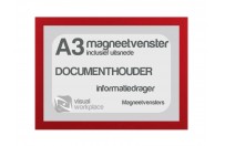 Magneetvenster A3 (incl. uitsnede) | Rood