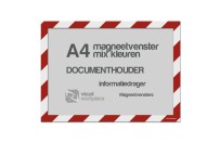 Zelfklevend magneet folie A4 (incl. magneetvenster) | Rood / Wit