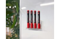 RVS Stiftenhouder incl. whiteboardmarkers (effen kleuren) | Rood