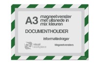 Magneetvenster A3 incl uitsnede (mix kleuren) | Groen / Wit