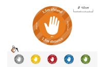 1,5m AFSTAND - Vloersticker Hand (Stop)