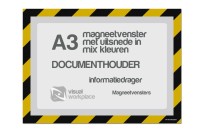 Magneetvenster A3 incl uitsnede (mix kleuren) | Zwart / Geel
