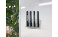 RVS Stiftenhouder incl. whiteboardmarkers (effen kleuren) | Zwart