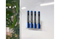 RVS Stiftenhouder incl. whiteboardmarkers (effen kleuren) | Blauw