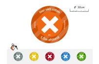 1,5m AFSTAND - Vloersticker Kruis (Niet zitten)