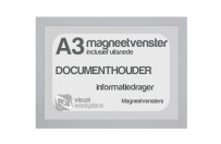 Magneetvenster A3 (incl. uitsnede) | Zilvergrijs