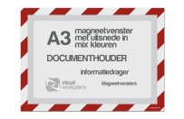 Magneetvenster A3 incl uitsnede (mix kleuren) | Rood / Wit
