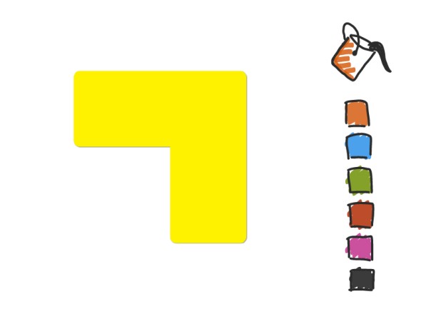 Vloerstickers hoeken (SET 4 stuks) - Diverse kleuren