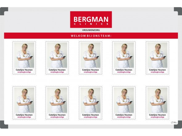 Bergman Clinics Personeelsbord (90x60cm)