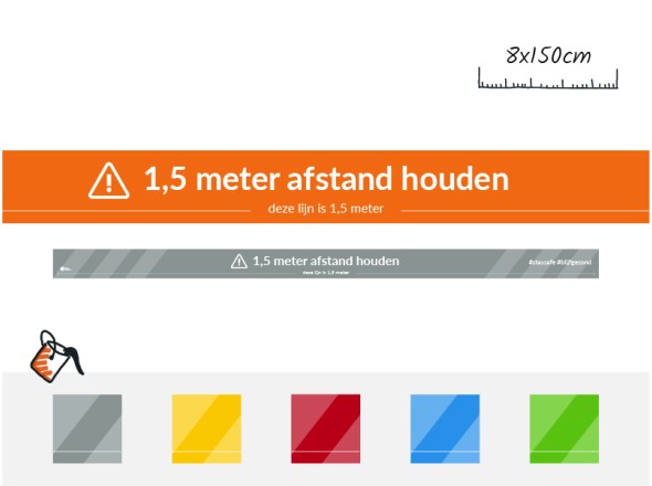 Vloersticker Strook (1,5 meter) - Juiste formaat