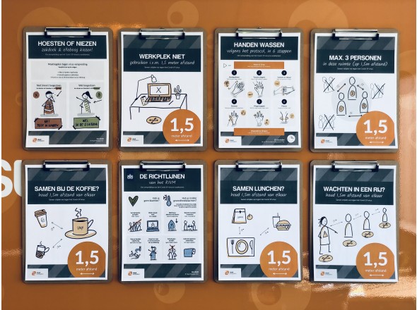 Posters 1,5 meter afstand - Covid-19 (Diverse formaten)