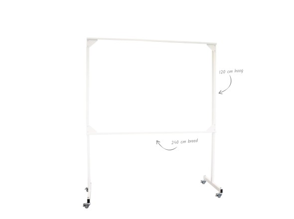 Verrijdbaar whiteboard standaard 120x240cm