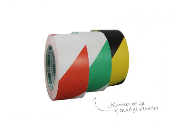 Vloer markeringstape gestreept (mix kleuren)