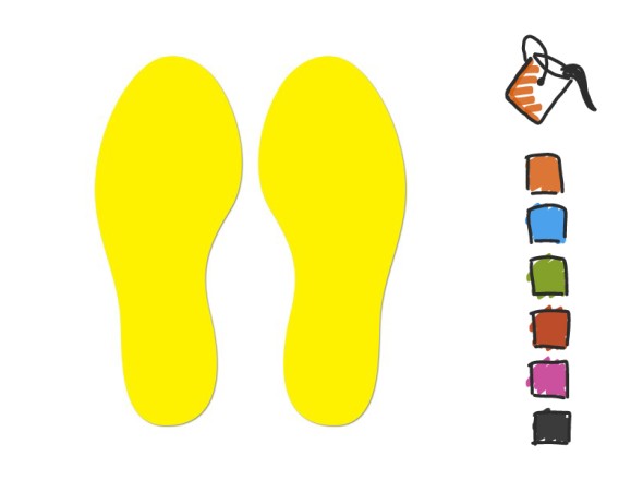 Vloerstickers voetstappen - Diverse kleuren