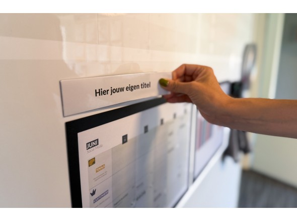 Magnetische opschriftstrook voorbeeld op bord