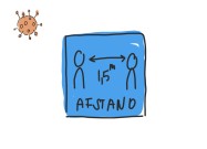 Vloersticker Vierkant - 1,5m afstand houden BLAUW