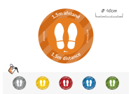 Vloersticker 1,5m afstand (COVID-19) Voetstappen (Route)