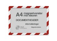 Zelfklevend magneet folie A4 (incl. magneetvenster) | Rood / Wit