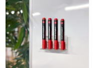 RVS Stiftenhouder incl. whiteboardmarkers (effen kleuren) | Rood