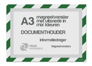 Magneetvenster A3 incl uitsnede (mix kleuren) | Groen / Wit