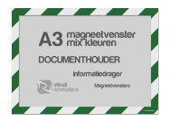 Zelfklevend magneet folie A3 (incl. magneetvenster) | Groen / Wit