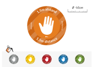 Vloersticker 1,5m afstand (COVID-19) Hand/ STOP