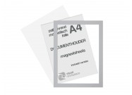 Zelfklevend magneet folie A4 (incl. magneetvenster) | Zilvergrijs