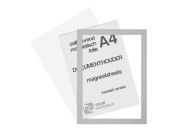 Zelfklevend magneet folie A4 (incl. magneetvenster) | Zilvergrijs