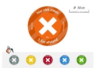 Vloersticker Kruis (Niet zitten) - 1,5m afstand houden