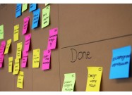 Brown paper met scrum post-its