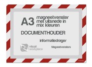 Magneetvenster A3 incl uitsnede (mix kleuren) | Rood / Wit